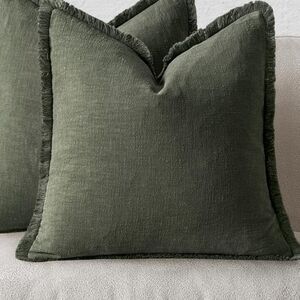 One Elegant Olive Green Throw Pillow Cover Size 20x 20